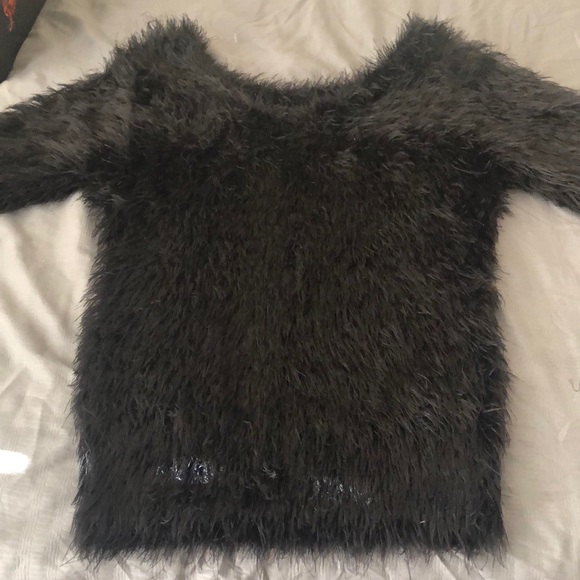 Black Fuzzy Top - Picture 3 of 3